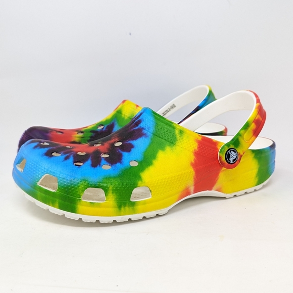 CROCS Classic Tie-Dye Graphic Clogs Mens 11 - Picture 2 of 7